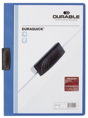 Durable Klemm-Mappe DURAQUICK® - Weich-/Hartfolie, 20 Blatt, transparent/blau Klemmmappe