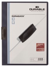 Durable Klemm-Mappe DURAQUICK® - Weich-/Hartfolie, 20 Blatt, transparent/dunkelblau Klemmmappe