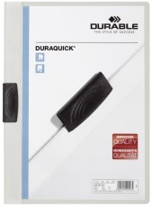 Durable Klemm-Mappe DURAQUICK® - Weich-/Hartfolie, 20 Blatt, transparent/weiß Klemmmappe