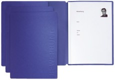 Pagna® Bewerbungsmappe Solo - blau mit Klemmschiene Bewerbungsmappe blau satiniertem Karton