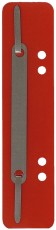 Q-Connect® Heftstreifen Kunststoff, kurz - Deckleiste aus Metall, rot, 25 Stück Heftstreifen rot