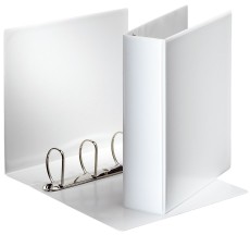 Esselte Ringbuch Präsentation, mit Taschen, A4, PP, 4 Ringe, 60 mm, weiß Präsentationsringbuch A4