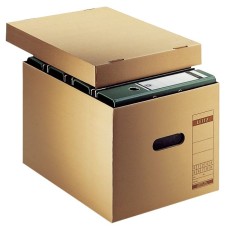 Leitz 6081 Archiv-Schachtel, A4, mit Deckel, naturbraun Archivbox naturbraun 335 mm 280 mm 440 mm