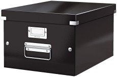 LEITZ Archivbox WOW Click & Store - für A4, schwarz Archivbox schwarz 265 x 188 x 335 mm