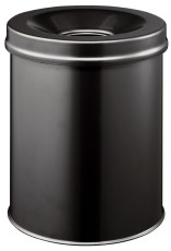 Durable Papierkorb Safe rund 15 Liter, schwarz Sicherheitspapierkorb schwarz Ø 260 / 357 mm hoch