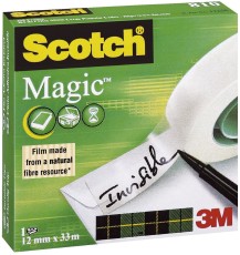 Scotch® Klebeband Magic 810, Zellulose Acetat, unsichtbar, beschriftbar, 33 m x 12 mm Klebeband