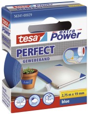 tesa® Gewebeklebeband extra Power Perfect - 2,75 m x 19 mm, blau Gewebeband 19 mm x 2,75 m blau