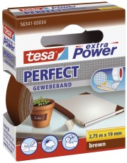 tesa® Gewebeklebeband extra Power Perfect - 2,75 m x 19 mm, braun Gewebeband 19 mm x 2,75 m braun
