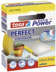 tesa® Gewebeklebeband extra Power Perfect - 2,75 m x 19 mm, gelb Gewebeband 19 mm x 2,75 m gelb