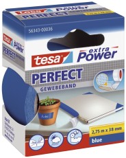 tesa® Gewebeklebeband extra Power Perfect - 2,75 m x 38 mm, blau Gewebeband 38 mm x 2,75 m blau