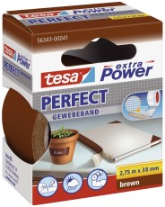 tesa® Gewebeklebeband extra Power Perfect - 2,75 m x 38 mm, braun Gewebeband 38 mm x 2,75 m braun