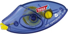 tesa® Kleberoller Einweg - non permanent, 8,5 m x 8,4 mm, blau Hängefaltschachtel Kleberoller