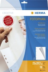 Herma 7571 Fotophan - 23 x 29,7 cm, weiß, 10 Blatt Fotophan mit weißer Zwischenfolie weiß Karton