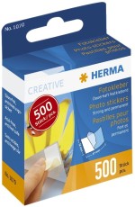 Herma 1070 Fotokleber im Kartonspender - 500 Stück Fotoecken 500 Stück permanent haftend
