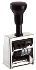 WEDO® Stempel Paginiermaschine Reiner - B6/5,5mm, 6-stellig Paginiergerät schwarz/silber