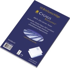 Cygnus Excellence Briefumschlag C4, haftkebend, weiß, Offset 100g, 10 Stück mit Fenster C4 weiß