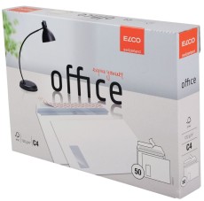 Elco Briefumschlag Office in Shop Box - C4, hochweiß, haftklebend, mit Fenster, 120 g/qm, 50 Stück
