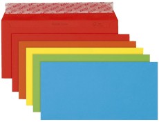 Elco Briefumschlag Color - DL, Kleinpackung 20 Stück, 5 Farben sortiert, haftklebend sortiert
