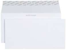 Elco Briefumschlag Prestige - DL, 25 Stück, hochweiß, haftklebend Briefumschlag ohne Fenster weiß