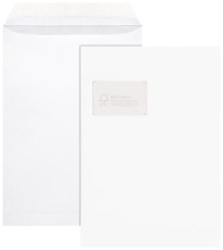 SUMO® Versandtaschen - C4, mit Fenster, 100 g/qm, 100 Stück, haftklebend Versandtasche mit Fenster