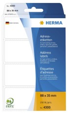 Herma 4300 Adress-Etiketten - 88 x 35 mm, selbstklebend, 250 Stück Adressetiketten 88 x 35 mm weiß