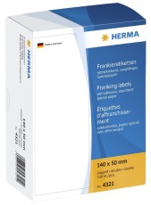 Herma 4321 Frankier-Etiketten - doppelt, 140x50 mm, 500 Stück Frankieretiketten 140 x 50 mm weiß