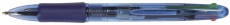Q-Connect® Vierfarbkugelschreiber - M, Einweg Vierfarbkugelschreiber Druckmechanik grau transparent