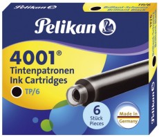 Pelikan® Tintenpatrone 4001® TP/6 - brillant-schwarz, 6 Patronen Tintenpatrone brillant-schwarz