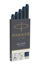Parker Tintenpatrone Quink - schwarz-blau, 5 Patronen Tintenpatronen Quink Z 44 Tintenpatrone