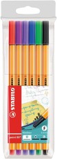 STABILO® Fineliner point 88® Etui - 6er Pack - mit 6 verschiedenen Farben Finelineretui 0,4 mm