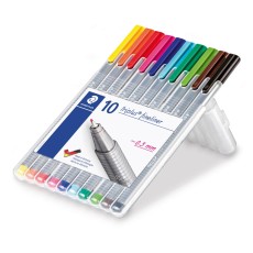 Staedtler® Feinschreiber triplus® - 0,3 mm, Aufstellbox, 10 Farben ergonomischer Dreikantschaft