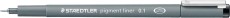 Staedtler® Feinschreiber pigment liner - 0,1 mm, schwarz Fineliner schwarz 0,1 mm silber