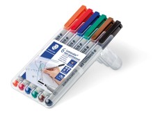 Staedtler® Feinschreiber Universalstift Lumocolor® - non-permanent, B, 6 Farben Staedtler® Box