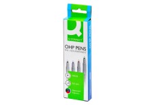 Q-Connect® Faserschreiber - non-permanent, ca. 0,5 mm (F), 4er Pack Folienstift ca. 0,5 mm (F)