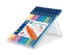 Staedtler® Fasermaler triplus® color 323 - ca. 1,0 mm, Box, 10 Farben ergonomischer Dreikantschaft