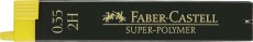 Faber-Castell Feinmine SUPER-POLYMER - 0,35 mm, 2H, tiefschwarz, 12 Minen Feinmine tiefschwarz 2H