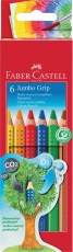 FABER-CASTELL Buntstift Jumbo GRIP - 6 Farben sortiert, Kartonetui Farbstiftetui 6 Farben sortiert