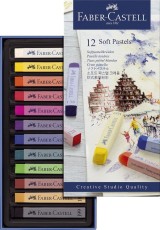 FaberCastell Creative Studio Softpastellkreide - 12 Farben sortiert im Kartonetui Pastellkreide 8 mm