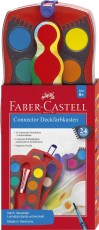 FABER-CASTELL CONNECTOR Farbkasten - 24 Farben, inkl. Deckweiß, rot Farbkasten