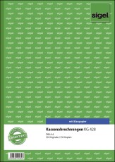 SIGEL Kassenabrechnungen - A4, einfaches Satzbild, 1. und 2. Blatt bedruckt, 2 x 50 Blatt A4