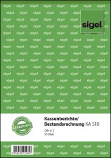 SIGEL Kassenberichte/Bestandsrechnung - A5, 50 Blatt Kassenbuch A5 MP = Mikroperforation 50 Blatt