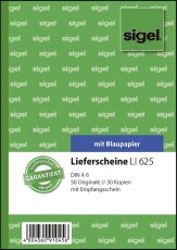 SIGEL Lieferscheine mit Empfangsschein - A6, 1. und 2. Blatt bedruckt, 2 x 50 Blatt Lieferscheinbuch