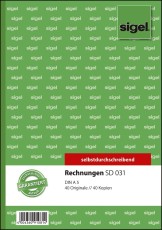 SIGEL Rechnungen - A5, 1. und 2. Blatt bedruckt, SD, MP, 2 x 40 Blatt Rechnungsbuch A5 2 x 40 Blatt