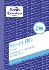 Avery Zweckform® 1305 Rapport, DIN A6, vorgelocht, 100 Blatt, weiß Rapport weiß 105 x 148,5 mm