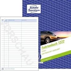 Avery Zweckform® 1222 Fahrtenbuch - A5, steuerlicher km-Nachweis, 32 Blatt, weiß Fahrtenbuch