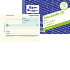 Avery Zweckform® 303 Ausgabebeleg mit Dokumentendruck, DIN A6 quer, fälschungssicher, 50 Blatt, gelb