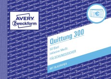 Avery Zweckform® 300 Quittung inkl. MwSt. - A6 quer, MP, BL, fälschungssicher, 50 Blatt Quittung