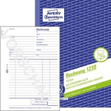 Avery Zweckform® 1230 Rechnung - A5, vorgelocht, 100 Blatt, weiß Rechnungsbuch weiß 100 Blatt