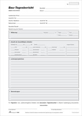 RNK Verlag Bau-Tagesbericht - Block, 3 x 50 Blatt, DIN A4, mit Durchschreibepapier Bautagesbericht