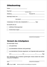 RNK Verlag Urlaubsantrag - Block - SD, 2 x 40 Blatt, DIN A5 Urlaubsantrag A5 2 x 40 Blatt SD